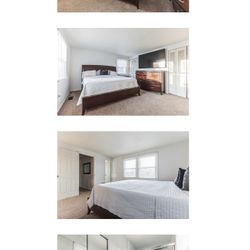 King Bedroom Set Frame, Mattress, Dresser And Night Stand 