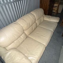 Beige Leather Couch