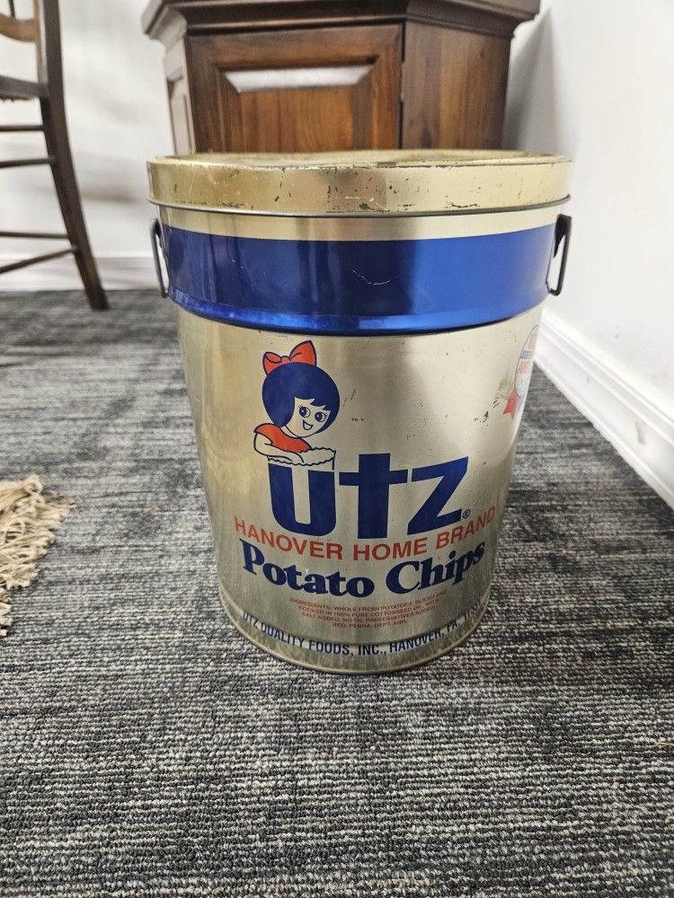 Vintage Utz Potato Chip Cans - Lot of 2 Large Cans - general for