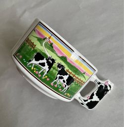 Vintage 12-oz Artmark Soup Mug with Cow Scenery & Handle