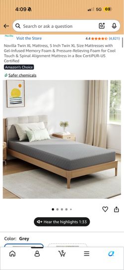 Memory foam mattress twin xl