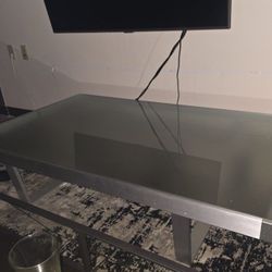 1990's Canada Post Modern Coffee Table With Frosted Glass And Matching End Table A Steal At Only $100