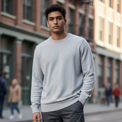 NEW Christian Lacroix Sweater Men’s Size XL Pima Cotton Silk Lt Blue NWT 