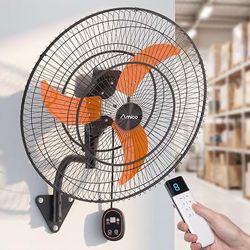 NEW Amico 24 Inch Wall Mount Fan with Remote, 8-Speed DC Motor, Oscillating Fan 9000 CFM