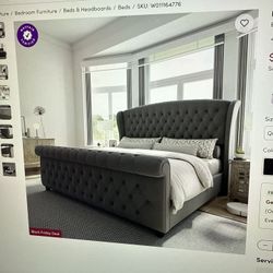 New King Bed Frame & Mattress 