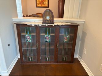 1800’s stained glass cabinet