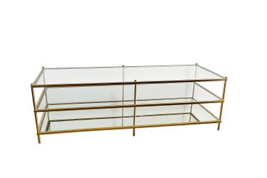 West Elm Gold and Glass Coffee Table