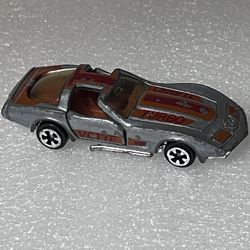 1981 Kidco Silver Corvette "Turbo", Doors Open, Made in Hong Kong