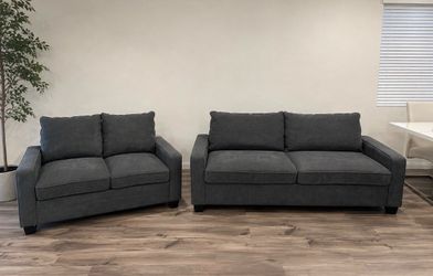 Charcoal Grey Couch & Love Seat