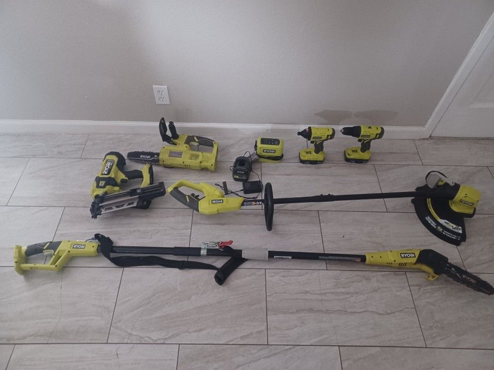 Ryobi Set (Not Pole Saw And Chainsaw )