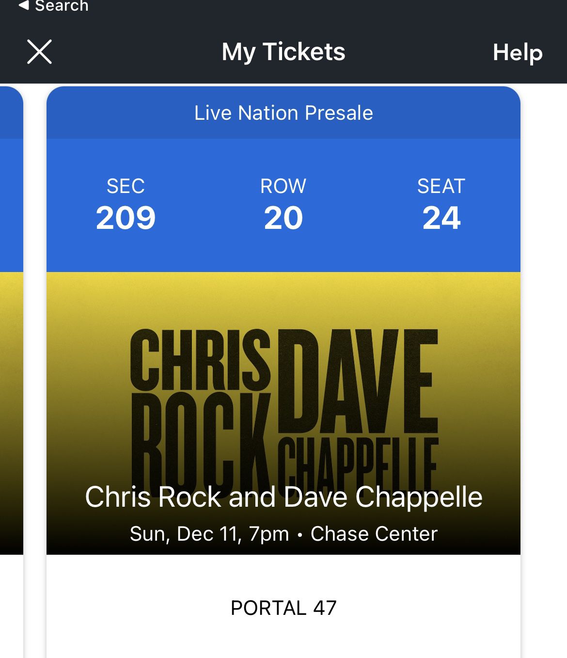 Dave Chappelle And Chris Rock Ticket At Chase Center 12/11