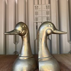MCM Brass Duck Bookends 