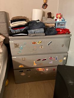 IKEA Malm 3-Drawer Dresser Gray