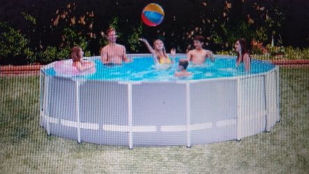 Intex Prism 15-Foot Frame Pool, Grey