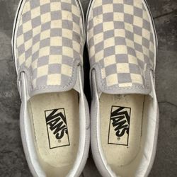 Grey Checkered Vans Size 5.5 Women’s 