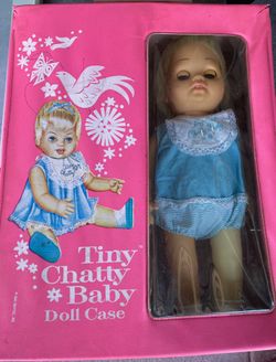 1963 tiny chatty Baby an doll case vintage $100
