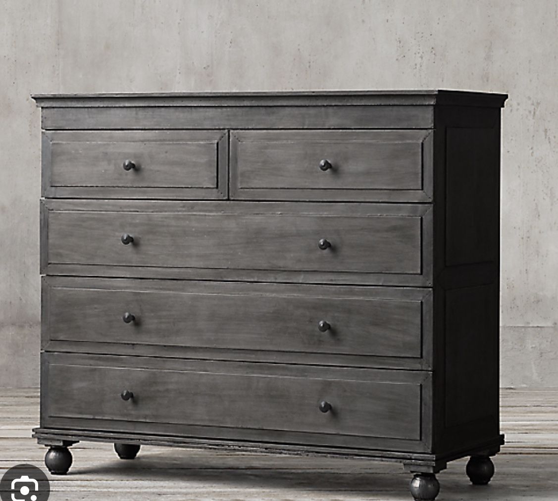 Restoration hardware ANNECY METAL-WRAPPED 5-DRAWER DRESSER