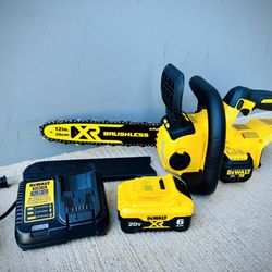 Brand new Dewalt 20V MAX 12in. Brushless Cordless Battery Powered Chainsaw Kit with (1) 6Ah Battery & Charger