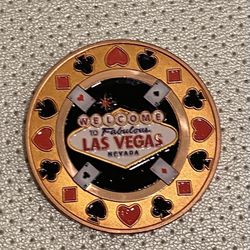 Unreleased Full Tube Of 20 Poker Chips Copper Rounds 