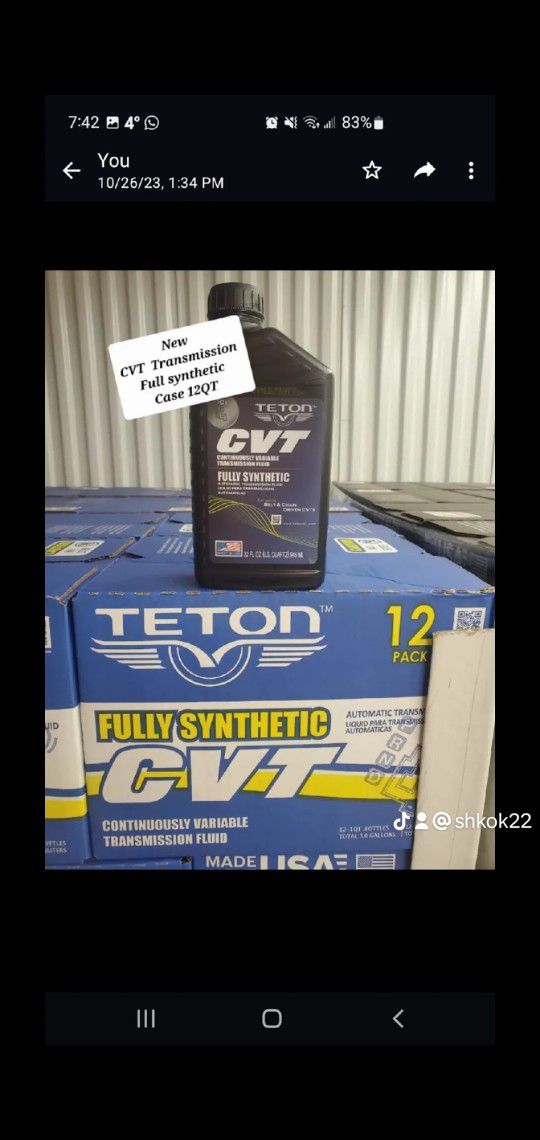 Special Price CVT Transmission Full Synthetic Oil Case 12QT High Quality Available 