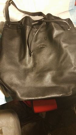 Longchamp leather bucket bag
