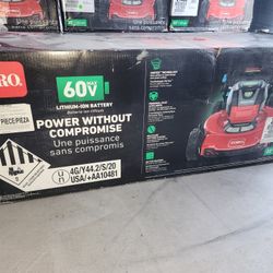 Toro 60v Lawnmower, Recycler New 22in