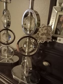 2 Silver Tall Lamps