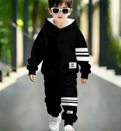Boys black hoodie jogger set