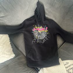 black Hoodie Pink Spid4r
