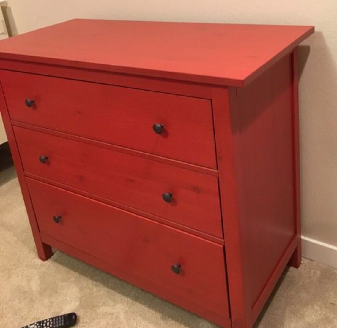 Ikea Hemnes 3 Drawer Dresser Red Stained