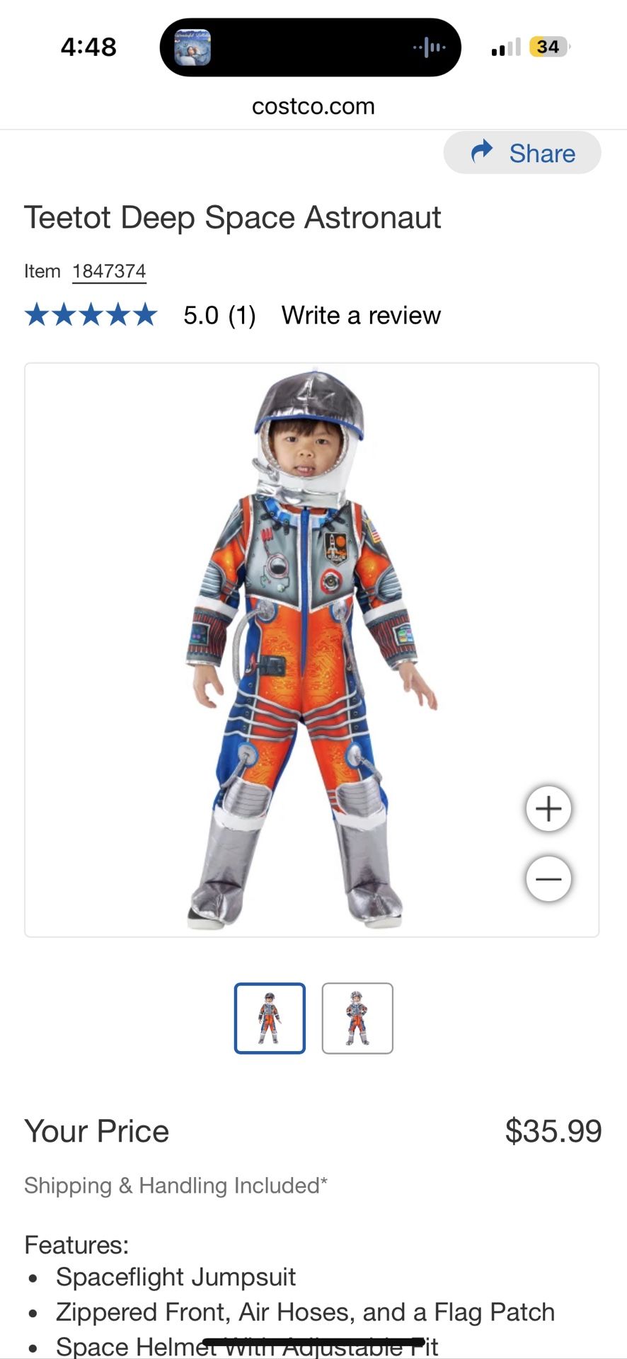 Costco - Astronaut Costume - Halloween