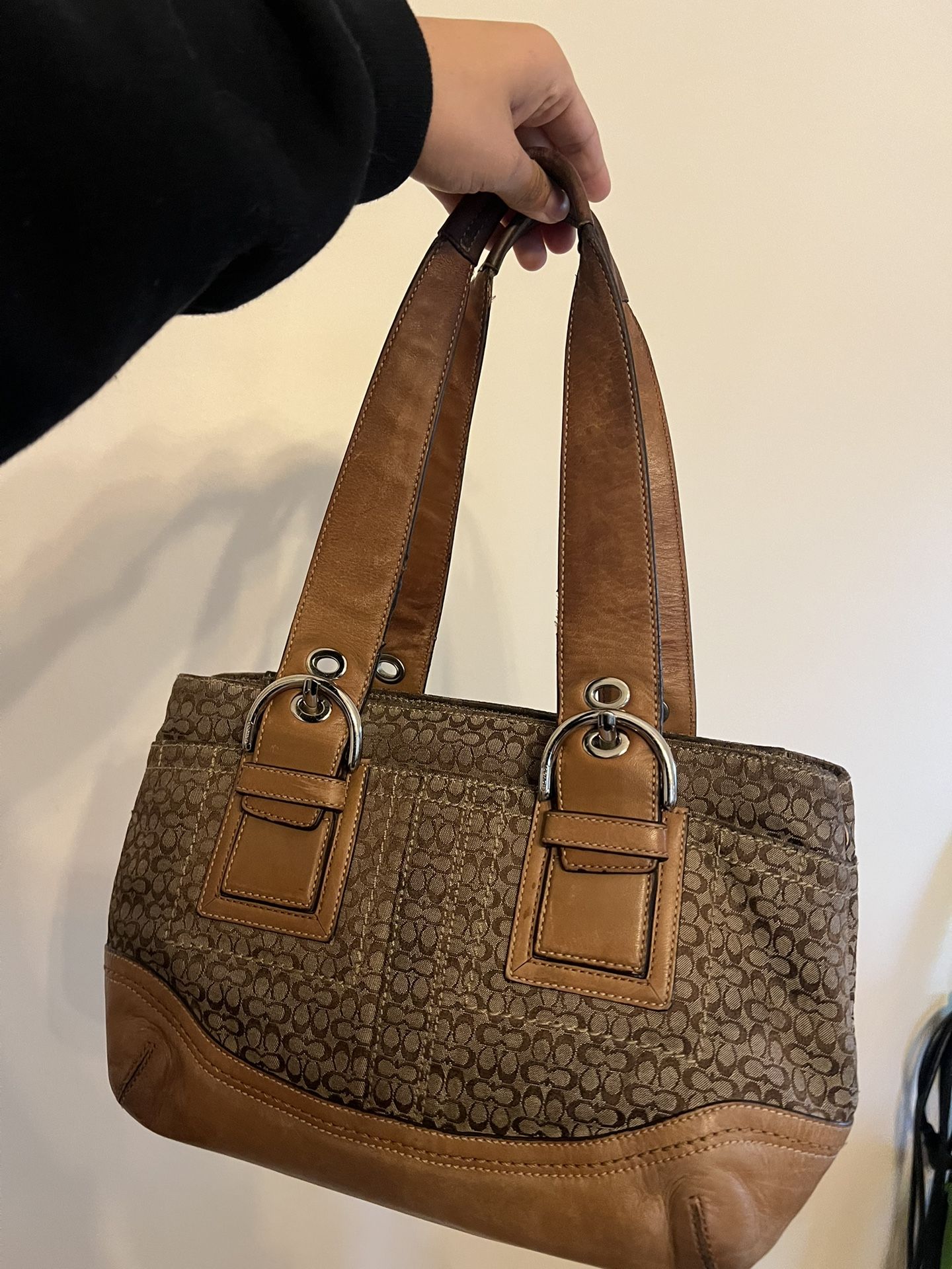 Vintage Coach Signature Canvas Shoulder Bag | Mercari Vintage 