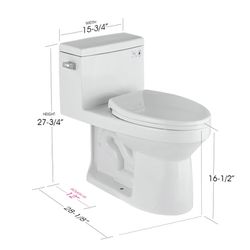Dual-Flush Elongated One-Piece Toilet (Seat Included)OPT08701WH