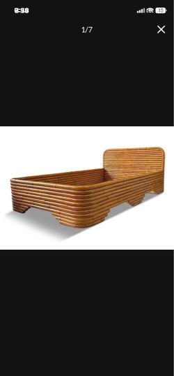 LOW PRICE MOVING- $6500+ SUPER RARE BOHO LAYERED BAMBOO FULL SIZE BED