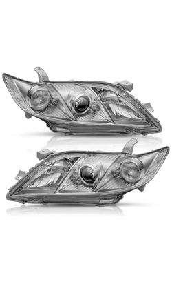 07-09 Pair Halogen Headlights Projector Headlamp For 2007 2008 2009 Toyota Camry
