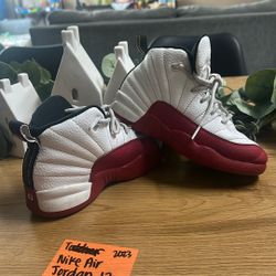 Jordan 12 White / Varsity Red 13c 