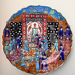 Vintage Turkish Ottoman Handmade & Painted Ceramic Plate
