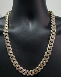 15MM 10k Yellow Gold Diamond Cut Monaco Chain MCOD15