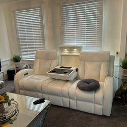 Bobs Reclining, Leather Sofa 