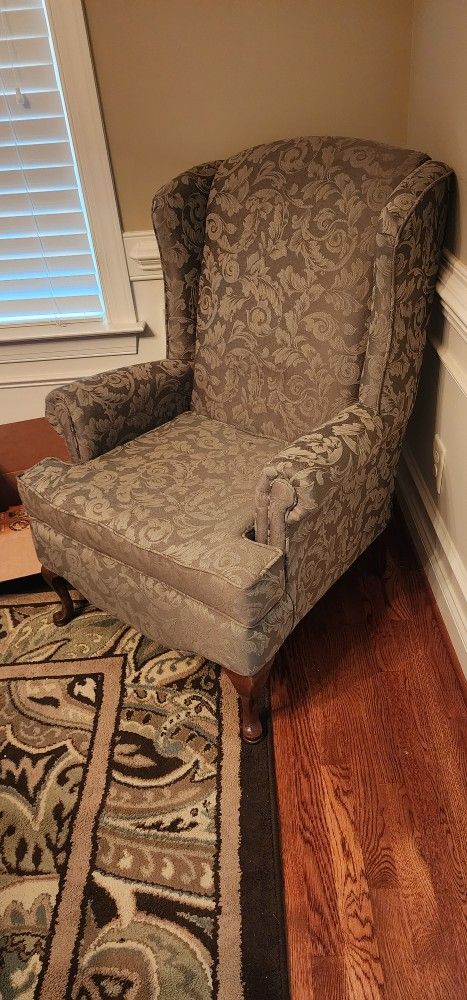Olive Green Wingback Chairs (2)