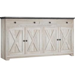 Buffet Cabinet with Storage, Sideboard Storage Cabinet, Kitchen Cabinet with Drawers and Doors, Charcoal Grey and Beige Maple$120