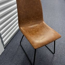 Brown Soft leather Chair With Black Frame