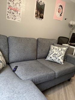 Gray Fabric Sectional Sofa