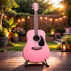 Rogue Pink Acoustic Guitar RA-100D / Guitarra Acústica Rosa