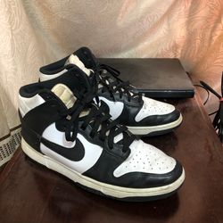 Nike Dunk High Black White Mens Sneakers Size 12