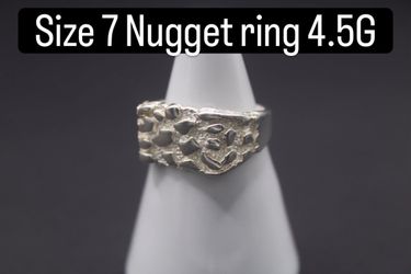 Size 7 nugget 925 silver ring