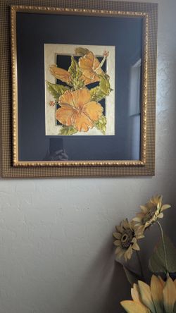 Hibiscus foil art picture