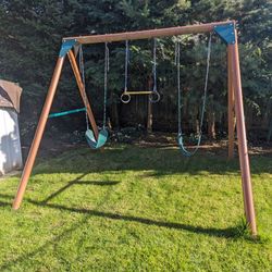 Swing Set With 2 Swings & Rings-Swing N Slide