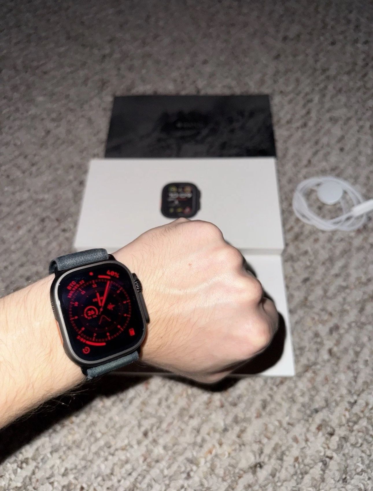 Apple Watch Ultra 2 (GPS + LTE) 49MM Black Titanium Case Dark Green Alpine Loop