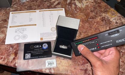 Moissiante stones Vvs 6ct silver Ring (PASSES DIAMOND TESTER)